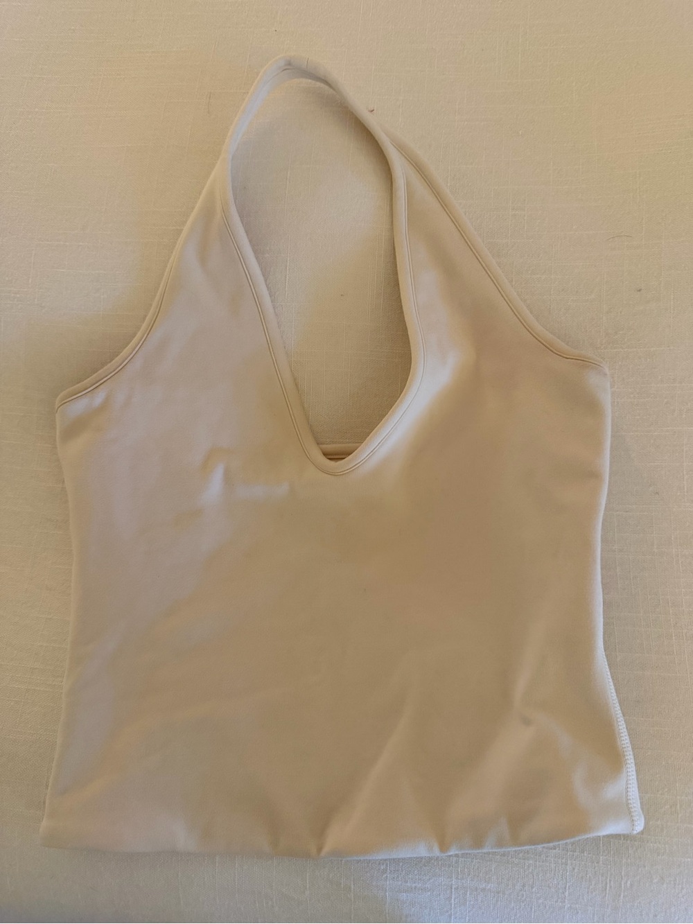 437 Halter Tank Top in Crème - Picture 2 of 5